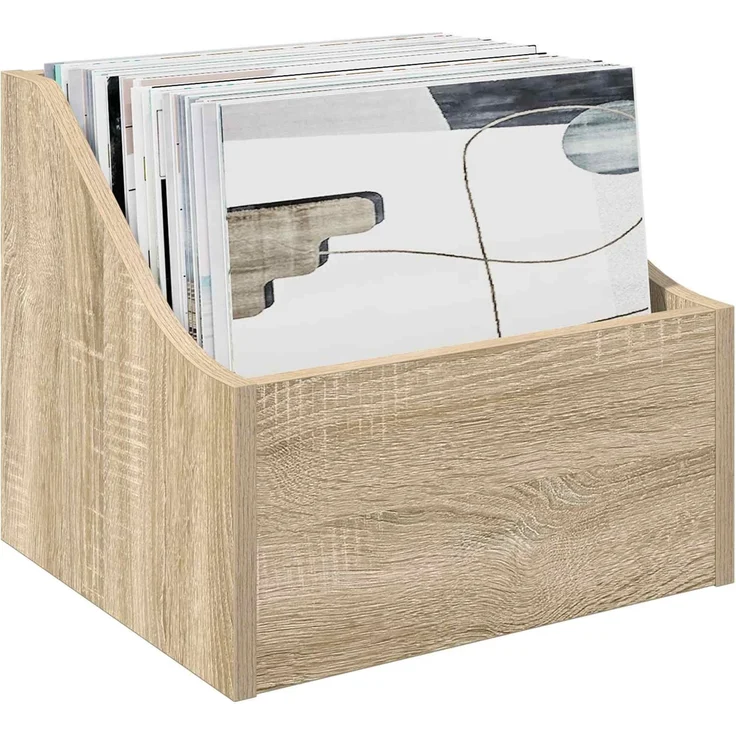 vidaXL LP Plattenbox 2 stk. Sonoma-Eiche 37 x 33 x 32 cm Holzwerkstoff 8012767 – Bild 3