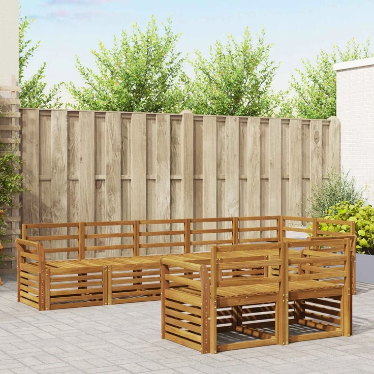 vidaXL Outdoor-Sofagarnitur 8 stk. 8-Sitzer Natur Massivholz Akazie 3375009 – Bild 1