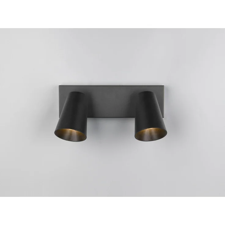 Deckenstrahler SHARP Schwarz Gold 2-flammig, Breite 28cm – Bild 7