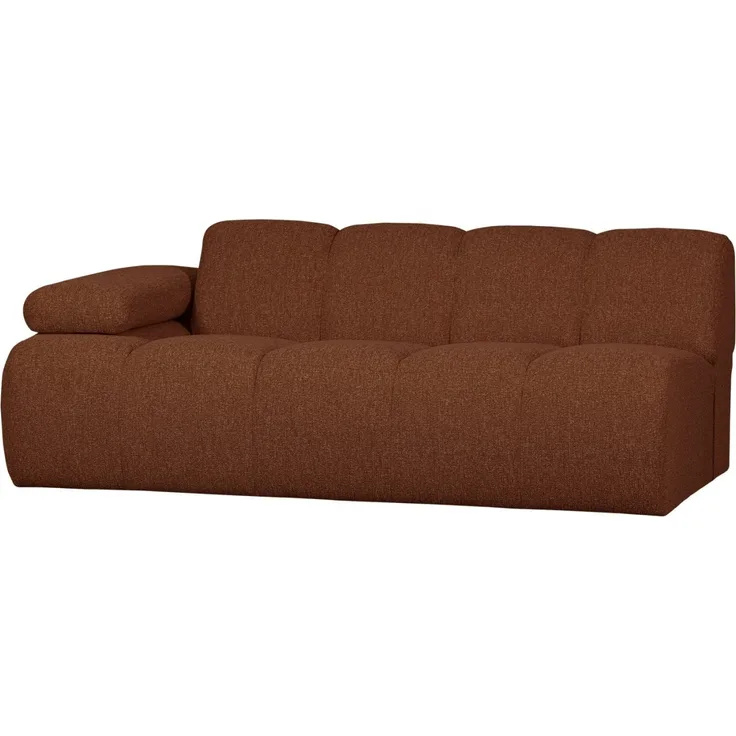 Modulsofa Mojo Boucle 2er Arm-Links, Rostbraun