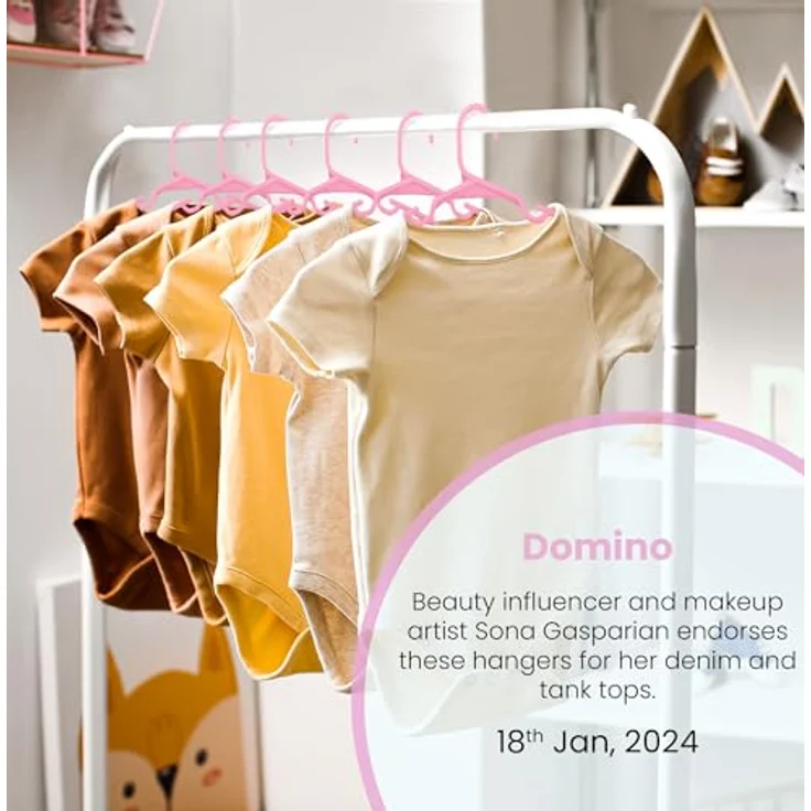 Utopia Home Packung mit 20 Kinderkleiderbügeln - 11,5“ Baby- und Kinderkleiderbügel aus Kunststoff für den Kleiderschrank, ideal für den täglichen Gebrauch, Babyrosa – Bild 6