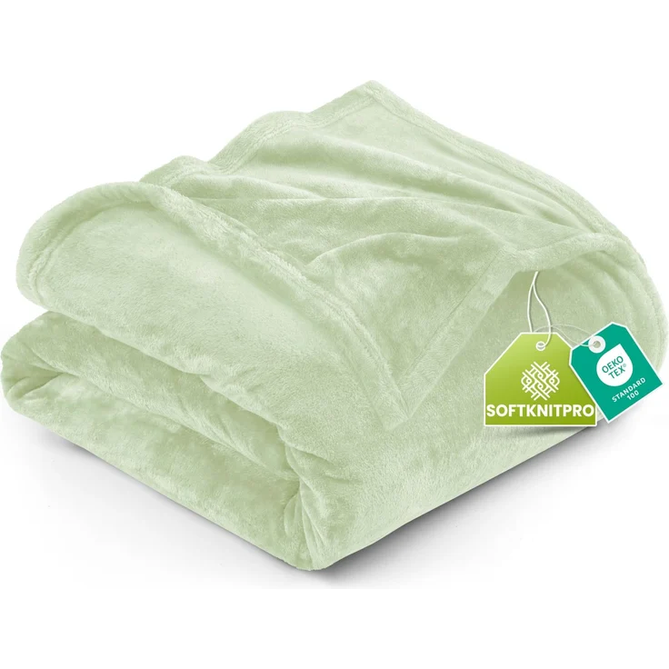 Utopia Bedding Kuscheldecke flauschig Fleecedecke [150x200 cm, Salbeigrün] | leichte, Warm Decke, Weich und atmungsaktive Blanket, sofadecke und Couchdecke