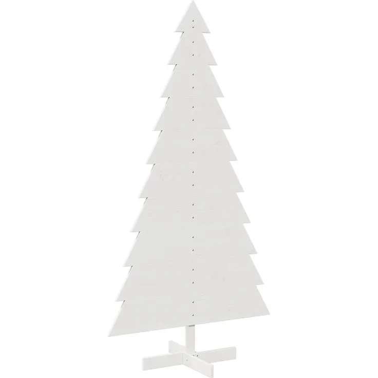 vidaXL Weihnachtsbaum zum Schmücken Weiß 180 cm Massivholz Kiefer 858196