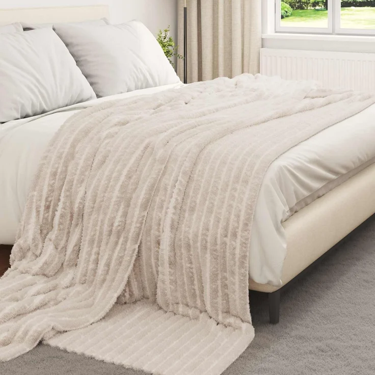 vidaXL Wohndecken 6 Stk. Beige 240 x 220 cm 8.76 Fleece 42016867 – Bild 3