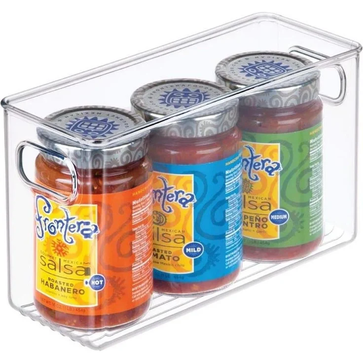 mDesign Aufbewahrungsbox Kühlschrankbox Organizer 4er-Set Griffe Transparent – Bild 7