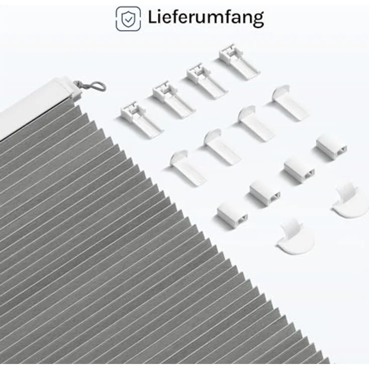 WOLTU Wabenplissee ohne Bohren Verdunklung Thermo Doppelplissee Klemmfix Zweifarbig 105x120 cm Dunkelgrau-weiß, Plissee Faltrollo Sonnen-, Sicht- & Schallschutz, Jalousie Plisseerollo für Fenster & Tür – Bild 10