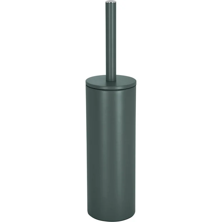 spirella Badaccessoires-Sets AKIRA, Badezimmer Zubehör-Set, 2-tlg, bestehend aus Kosmetikeimer 5L Treteimer mit SoftClose Absenkautomatik und WC Garnitur mit hygienischem Innenbehälter und Deckel, Stahl matt-satiniert, angesagte Trendfarben, dunkelgrün... – Bild 2
