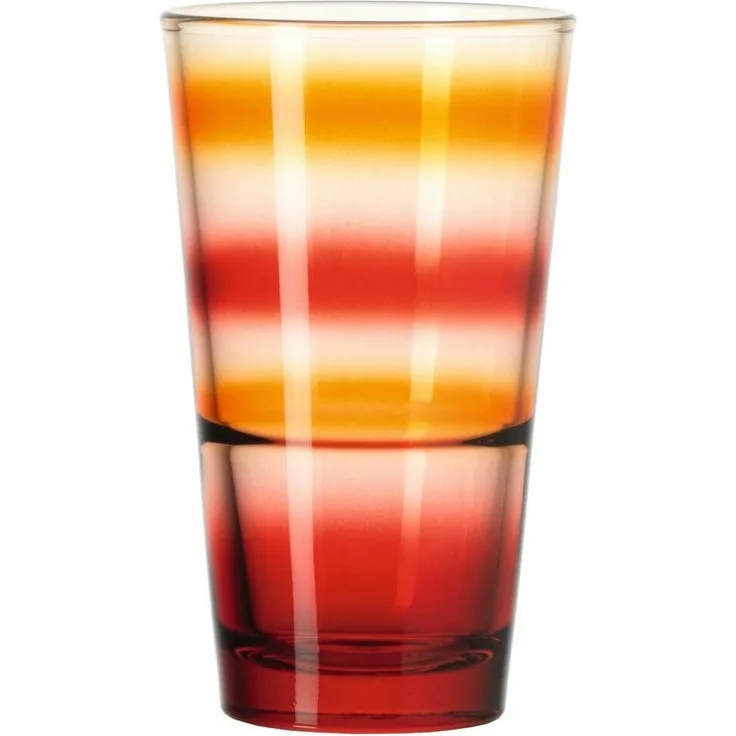 Leonardo Trinkglas EVENT, Wasserglas, Becher, Glas, Rot gestreift, 240 ml, 012281