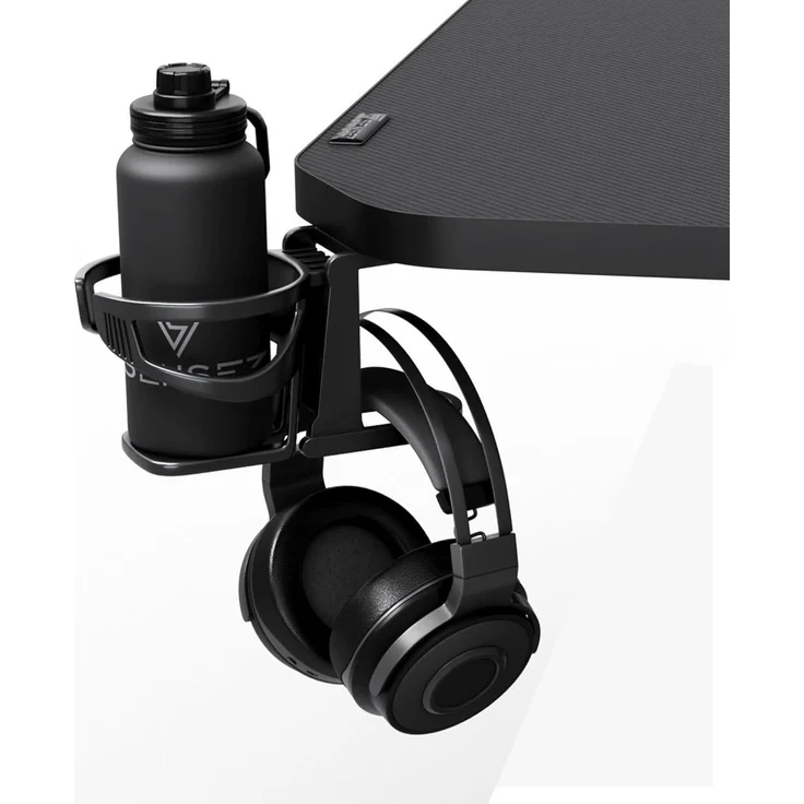 SENSE7 Schreibtisch Nomad Classic, Gaming Tisch 120x60, PC Tisch mit Kopfhörerhaken, Getränkehalter, Controller Halter, Gaming Computertisch mit Kohlefaseroberfläche, Ergonomischer Gaming Desk – Bild 11