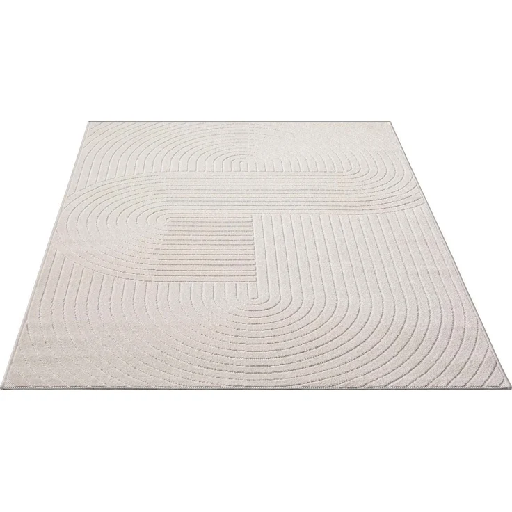TaraCarpet Teppich TaraCarpet Zen Modern fürs Wohnzimmer Schlafzimmer und Outdoorteppich, rechteckig, Höhe: 5 mm, In&Outdoor Teppich hoch-tief 3D creme Wohnzimmer Schlafzimmer 80x150 – Bild 5