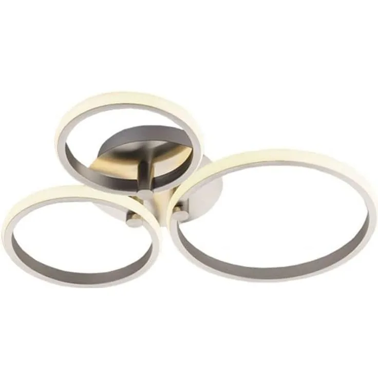 casa NOVA Deckenleuchte CIRCLES DH 50x7 cm silber Deckenlampe