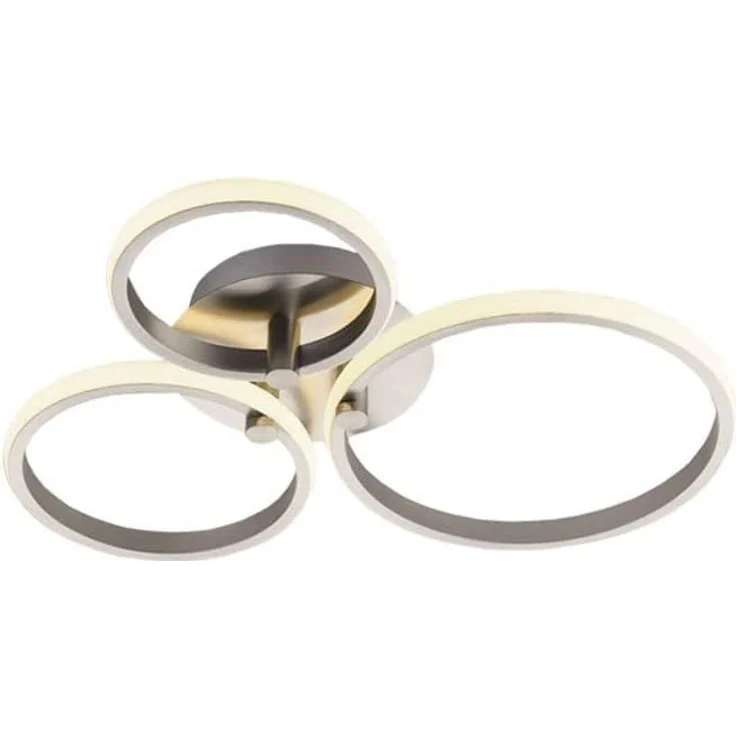casa NOVA Deckenleuchte CIRCLES DH 50x7 cm silber Deckenlampe – Bild 1