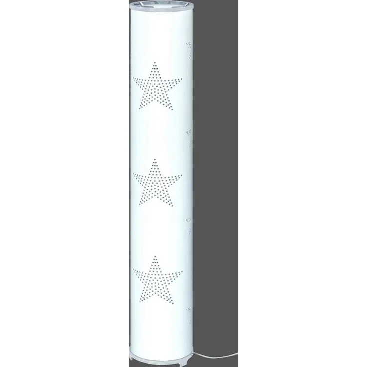 TRANGO LED Stehlampe, 1246L Modern Design Stehleuchte STARS inkl. 2x E14 LED Leuchtmittel, Stehlampe mit Stoffschirm in WEISS mit Sternen-Dekor, Standleuchte, Deko-Stehlampe, Wohnzimmer Lampe, Höhe ca. 100cm