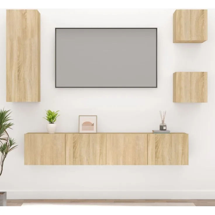 5-tlg. TV-Schrank-Set Sonoma-Eiche Holzwerkstoff [3114440]
