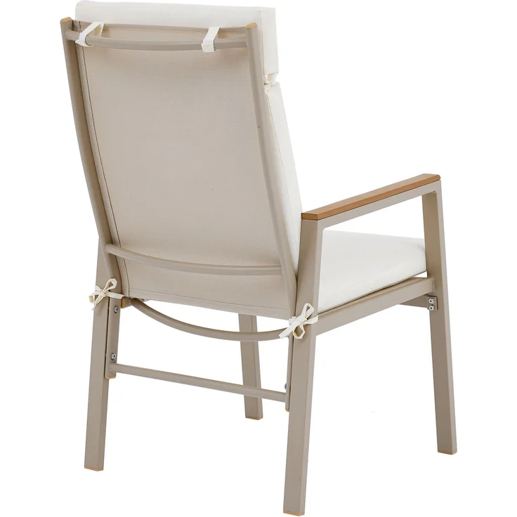 Garten-Essgruppe für 4 Personen mit Tisch und 4 Stühlen, verzinktem Eisen, Kunststoffholz-Tischplatte, Khaki + Beige – Bild 9