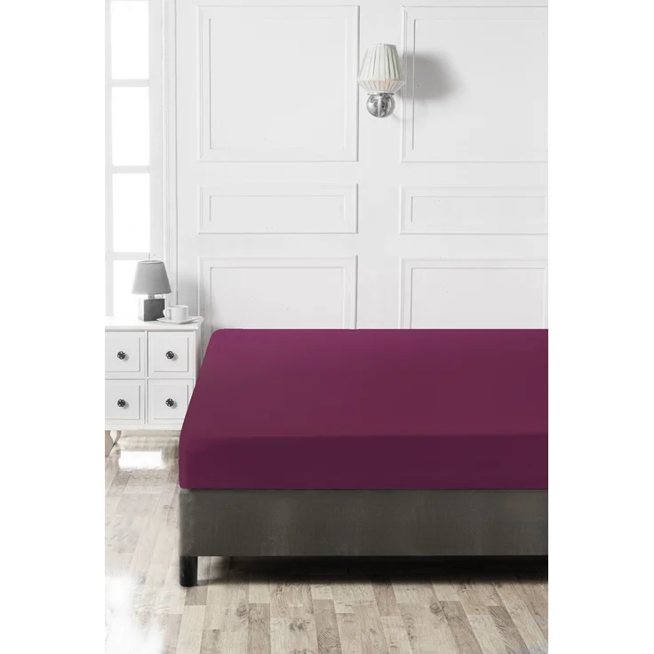 L'essentiel Maison 'Purple' Ranforce King Spannbettlaken (FR) (IT) (ES) (DE), Lila, 200+30 x 160 cm – Bild 3