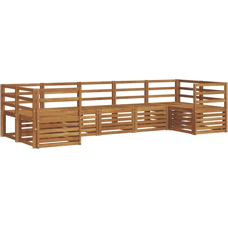 vidaXL Outdoor-Sofagarnitur 7 stk. 7-Sitzer Natur Massivholz Akazie 3375389 – Bild 2