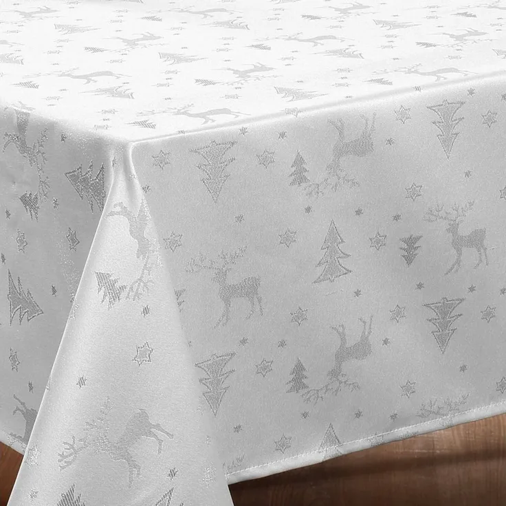Beautex Tischdecke Lurex Tischdecke Weihnachten, Silber Gold glänzend, Weihnachtstisch (1-tlg)