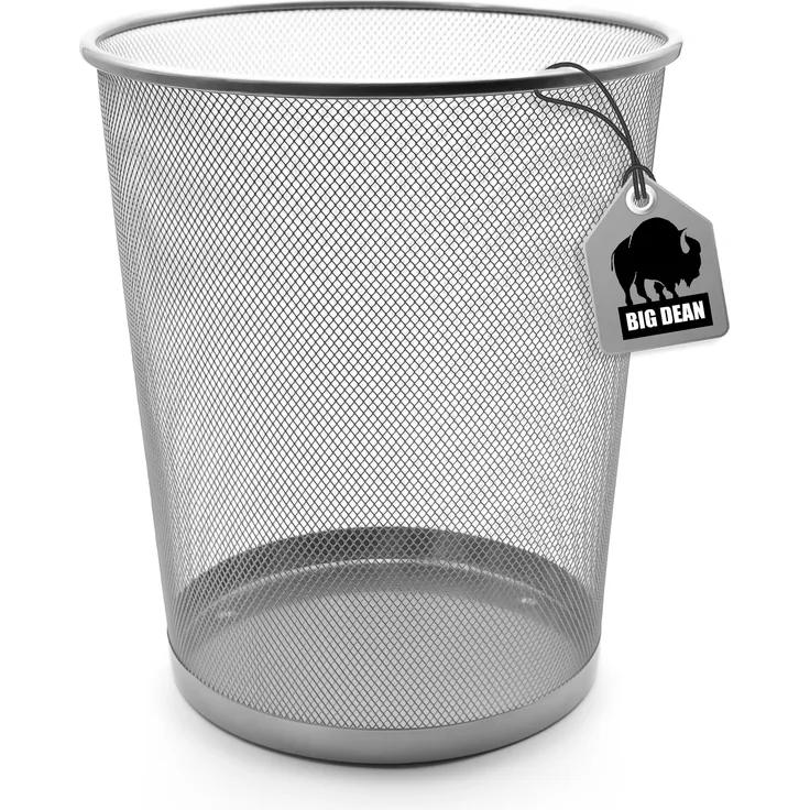 BigDean Papierkorb Mülleimer Büro silber 20L Draht – vielseitiger Mülleimer