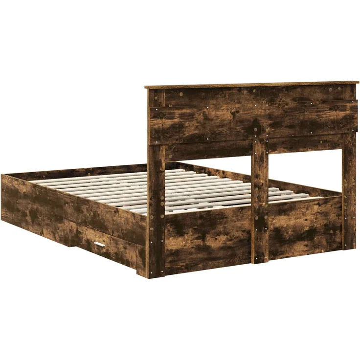 vidaXL Bettrahmen Geräucherte Eiche 150 x 200 cm Holzwerkstoff 3409977 – Bild 9