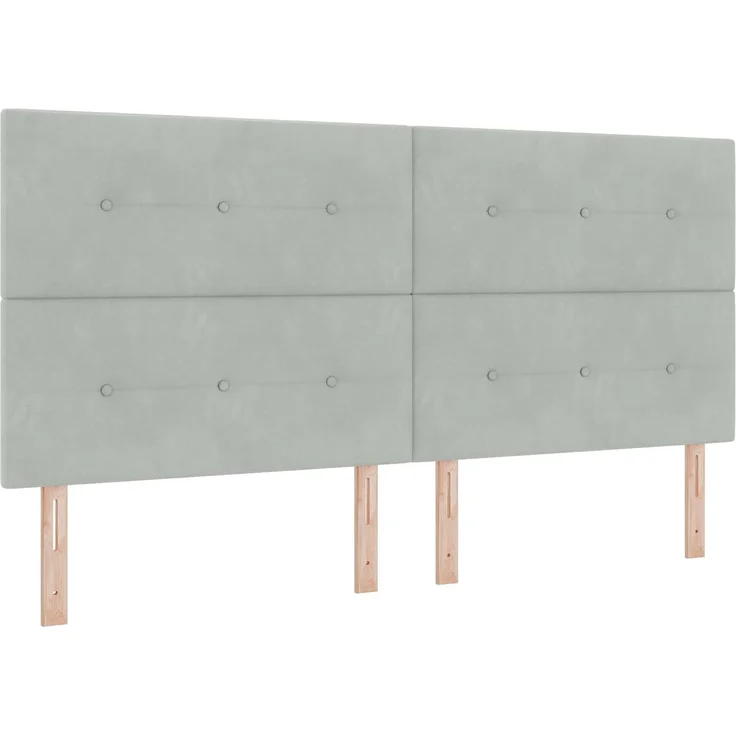 vidaXL Ottoman-Bett mit Matratze und LED Hellgrau 200x200 cm Samt 3458325 – Bild 3