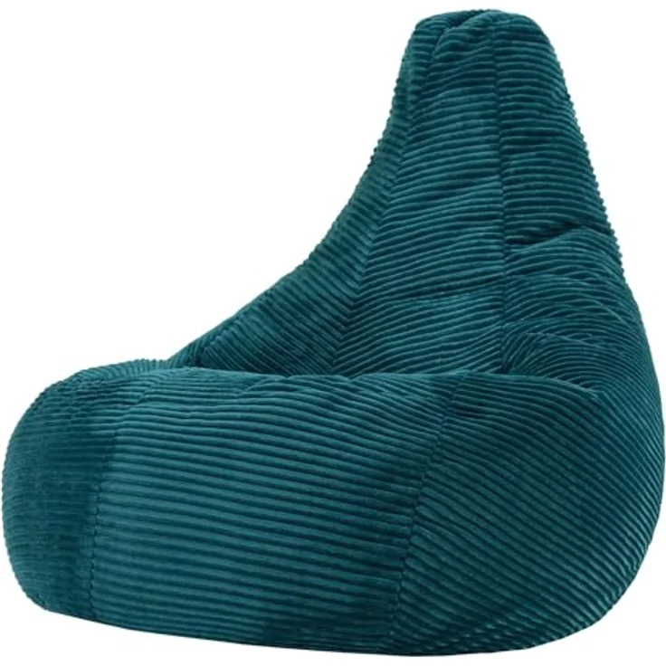 Icon Dalton XXL Sitzsack Cord, Blaugrün, Gaming Sitzsack Erwachsene mit Füllung, Bean Bag, Cord Sessel, Lounge Sessel, Lounge Stuhl, Schlafzimmer, Wohnzimmer, Wohnzimmer Möbel – Bild 2