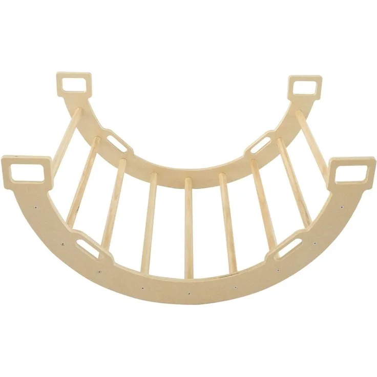Chipolino Holz-Kletterbogen 4 in 1 Wippe ,Spieltunnel, Kletterleiter, Ruhezone braun
