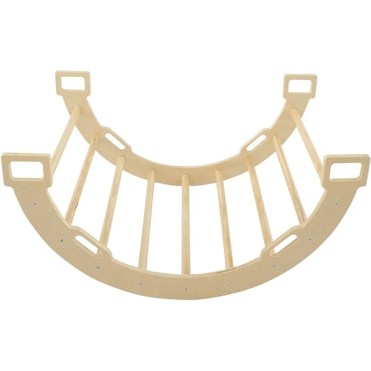 Chipolino Holz-Kletterbogen 4 in 1 Wippe ,Spieltunnel, Kletterleiter, Ruhezone braun – Bild 1