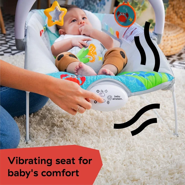 Baby Einstein, Ocean Explorers Musikalische Babywippe Babyschaukel, Kick to It Neptune, Unisex, fr Kinder von 0-6 Monaten bis zu 9kg – Bild 5