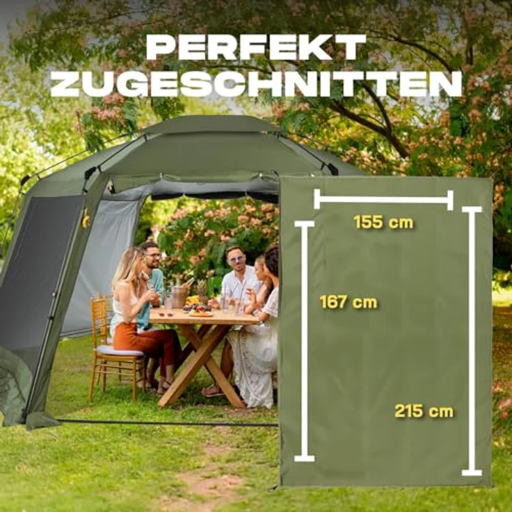 Where Tomorrow Seitenteil für Pop up Pavillon 1 St. | 155 x 215 x 167 cm - leicht - UV- & Regenschutz | Camping, Outdoor, Strand & Festival | zum Nachrüsten für Faltpavillon & Partyzelt – Bild 4