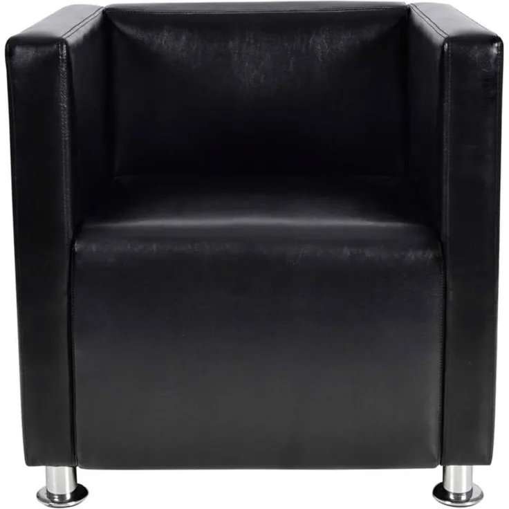 vidaXL Würfel-Sessel Schwarz Kunstleder 240068
