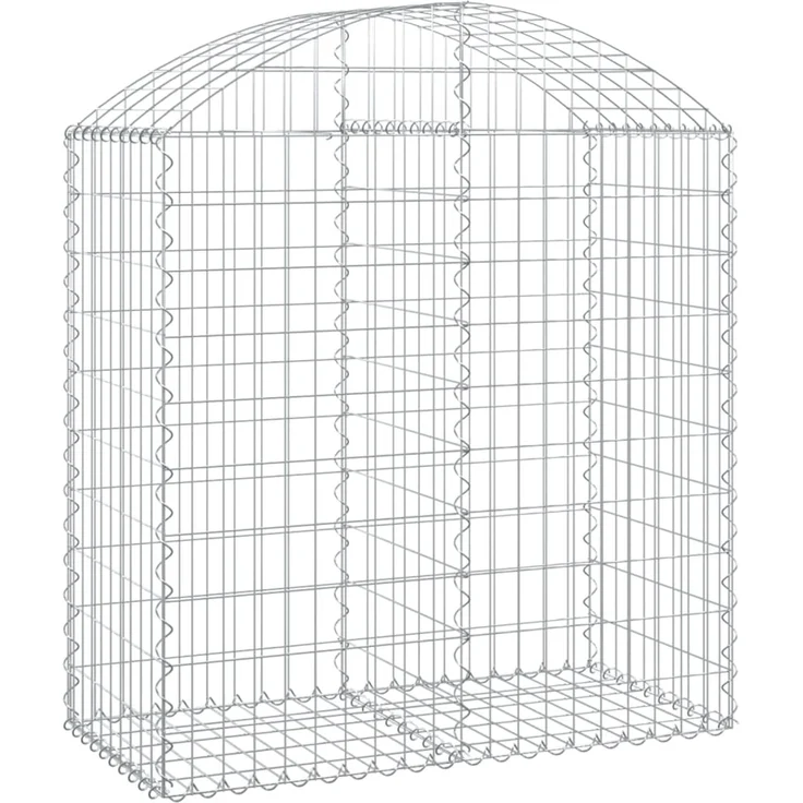 vidaXL Gabione mit Hochbogen 100x50x100/120 cm Verzinktes Eisen 153435 – Bild 2