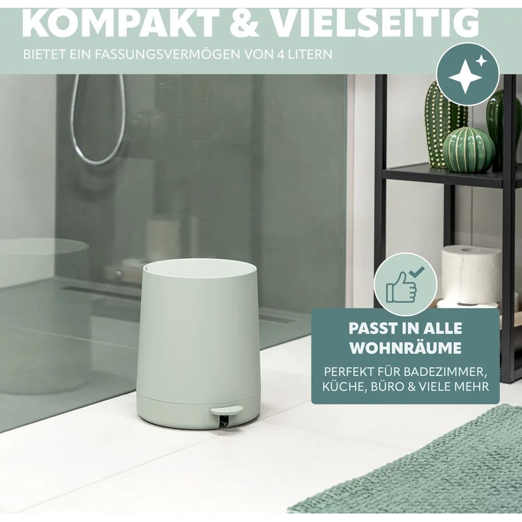 eluno Kosmetikeimer TESERO, Treteimer 4 Liter aus Kunststoff – Bild 3