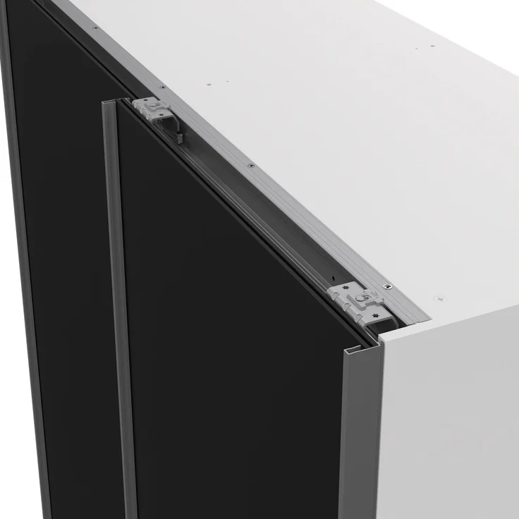 Dmora Kleiderschrank 2 Türen Maurice, Schlafzimmermöbel, Schrank, Garderobe, 150x61 h200 cm, Weiß und Schwarz – Bild 7