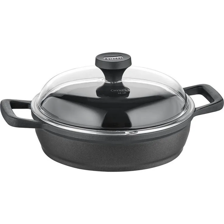 Berndes Edition 100 Servierpfanne mit Deckel, Pfanne, Aluguss, Schwarz, 28 cm, 031667