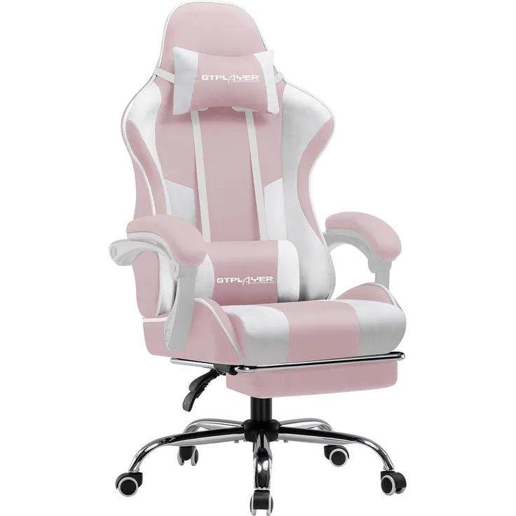 GTPLAYER Gaming-Stuhl Bürostuhl mit Massagefunktion, Fußstütze, Kopfstütze (Packung), Ergonomischer Gamer Stuhl Maximale Belastung 150 kg, 360° drehbar