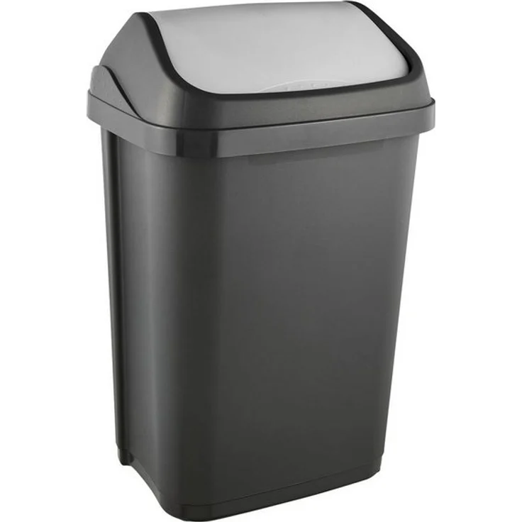 Keeeper 'Swantje' Abfalleimer mit Schwingdeckel, Anthrazit / Grau, 25 Liter – Bild 4