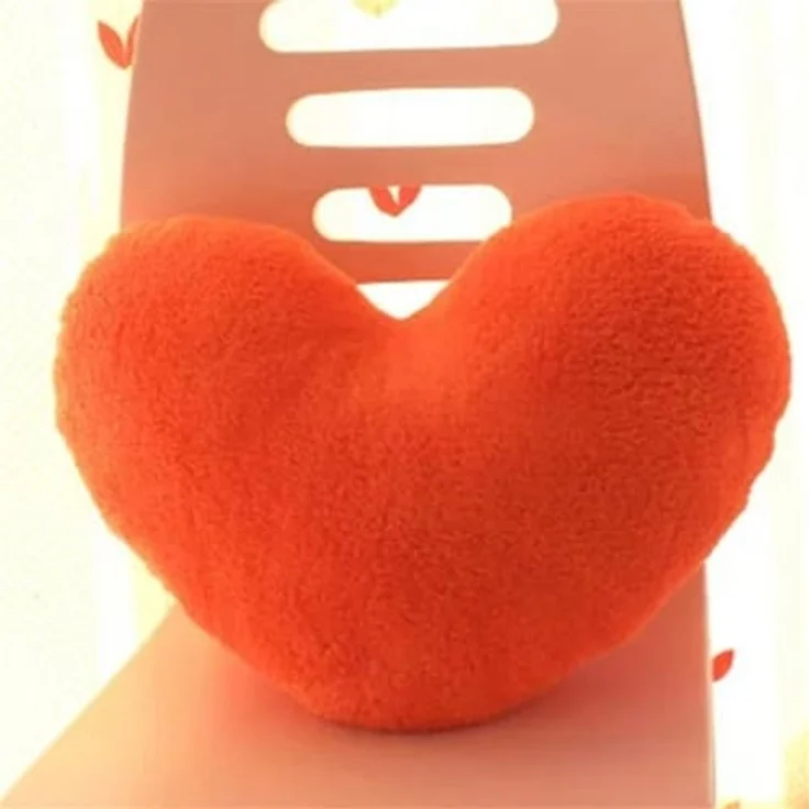 Herzkissen, Herz Kissen Kinderzimmer Decor Herzform Dekokissen Kopfkissen Kissen Zierkissen, Plüsch Kinderkissen für Kinderzimmer Sofa Dekoration (Orange) – Bild 1