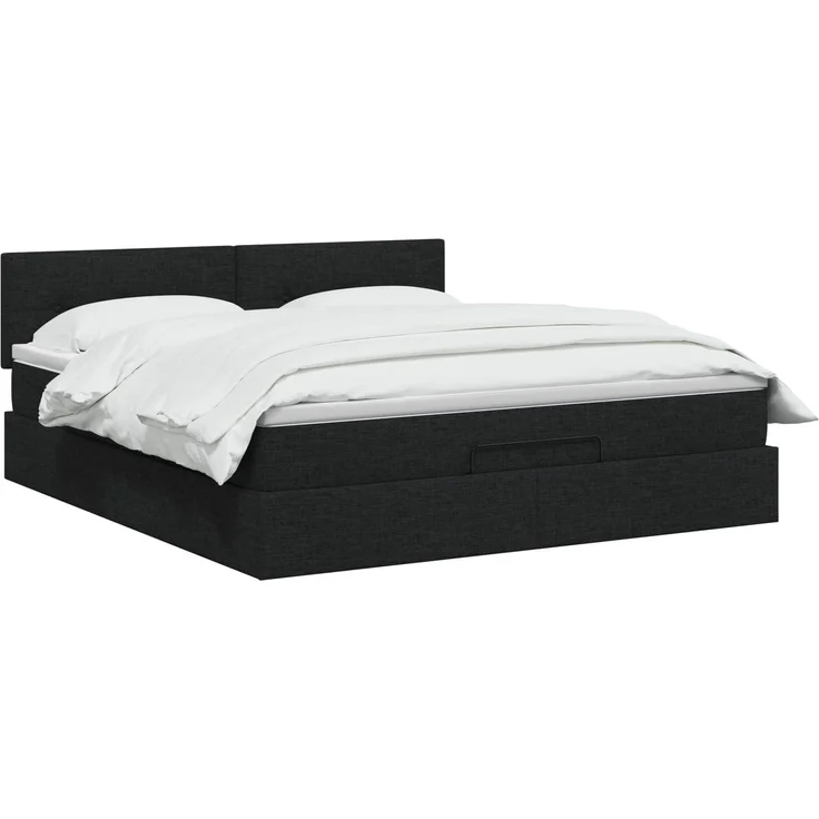 vidaXL Ottoman Bett mit Matratze Schwarz 140 x 190 cm Stoff 3456325 – Bild 3
