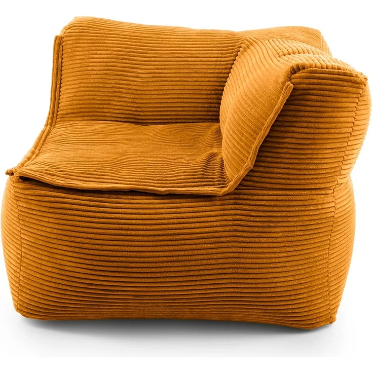 Lumaland Modulares Eckteil rechts - Cord-Reihe | Indoor Sitzsack mit Softer Struktur, ideal Sofa Modulen & zum Pouf | Bean Bag mit Füllung - für Wohnzimmer & Co. - 81 x 81 x 70 cm – Bild 1
