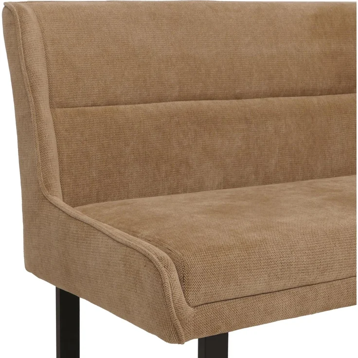 Eckbank HWC-O81, Esszimmerbank Bank, Öko-Tex (310g/m²) Chenille Stoff/Textil Metall 159x210cm ~ hellbraun – Bild 5