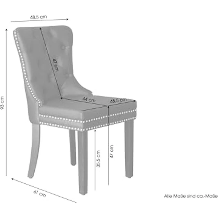 byLIVING Esszimmerstuhl 2er Set Domino/Kunstleder Dunkelbraun/Gestell Massivholz schwarz/B 48,5, H 93, T 61 cm – Bild 3
