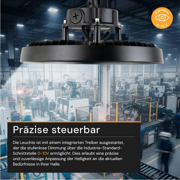 ENOVALITE LED Arbeitsleuchte ENOVALITE LED Hallenstrahler HighBay 200 W 4000 K Neutralweiß Schwarz, LED fest integriert, Neutralweiß – Bild 4