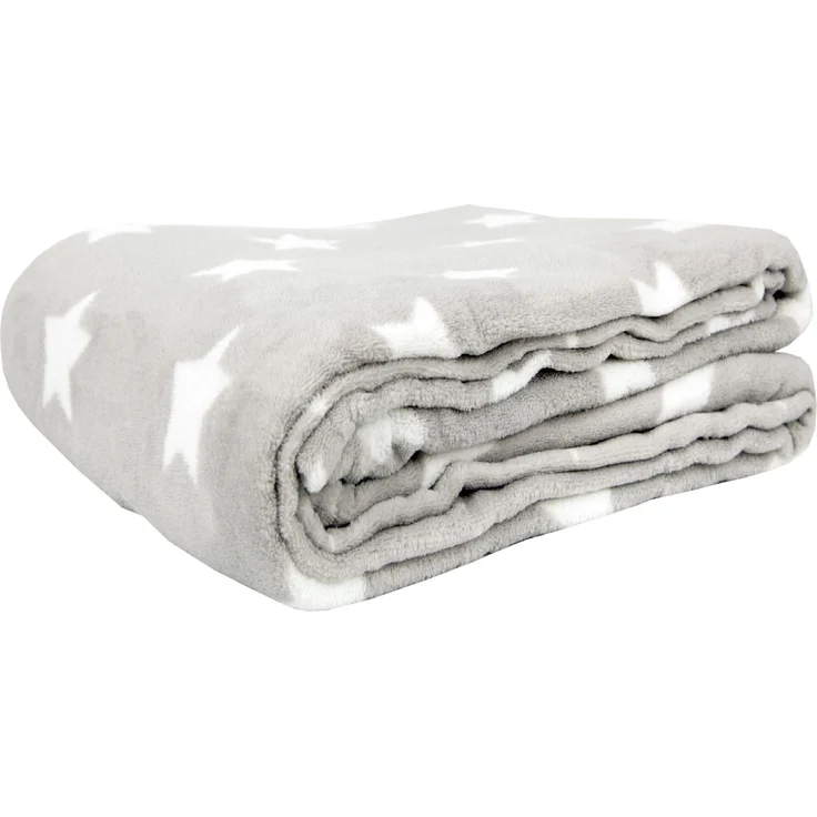 Kuscheldecke mit Sternen Hellgrau 180x220 cm – Bild 3