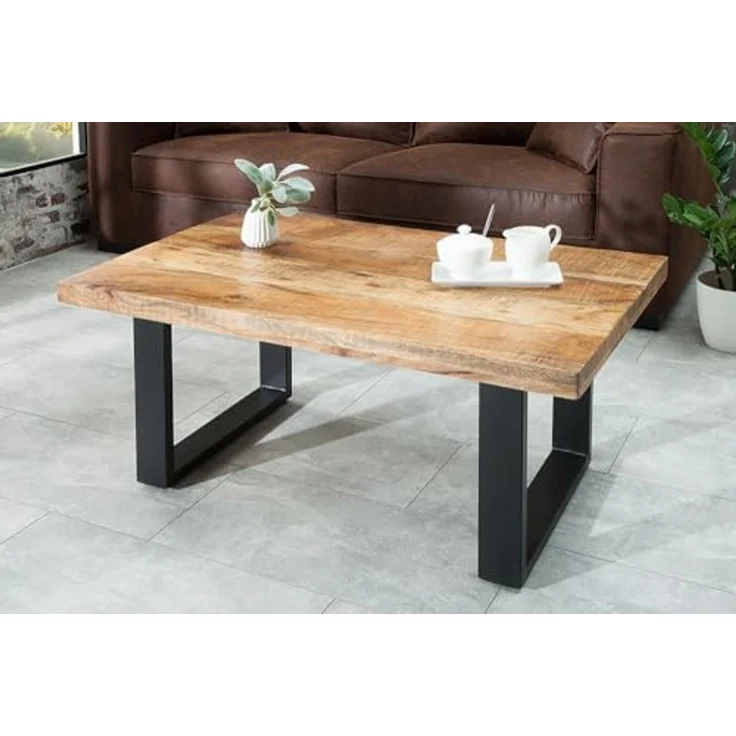 riess-ambiente Couchtisch IRON CRAFT 100cm natur / schwarz (Einzelartikel, 1-St), Wohnzimmer · Massivholz · Metall · Kufen-Gestell · eckig · Design – Bild 4