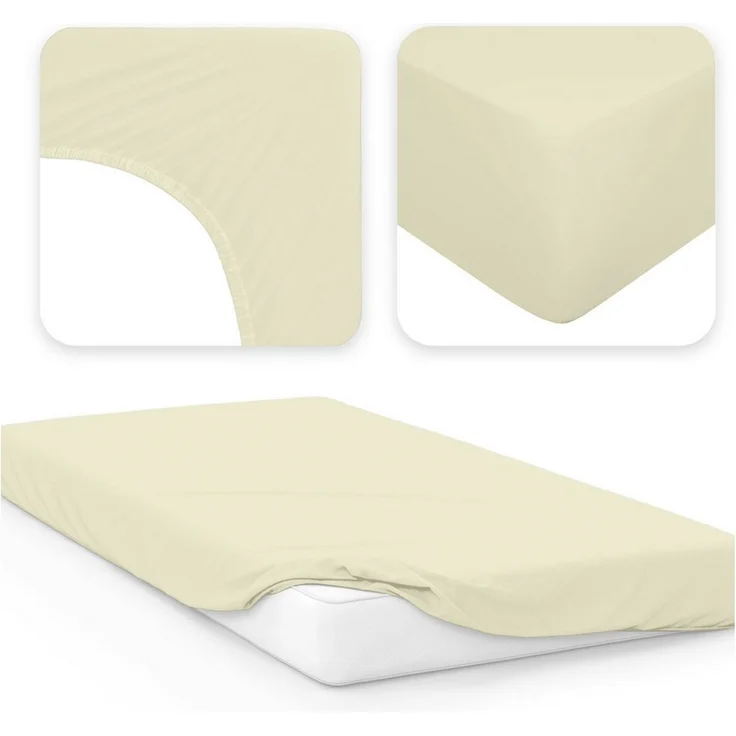 Jacobson Spannbettlaken PREMIUM für hohe Matratzen, Boxspringbett & Überlänge - 200 g/m², Stoffgewicht - straffer Sitz für maximalen Halt – Bild 3