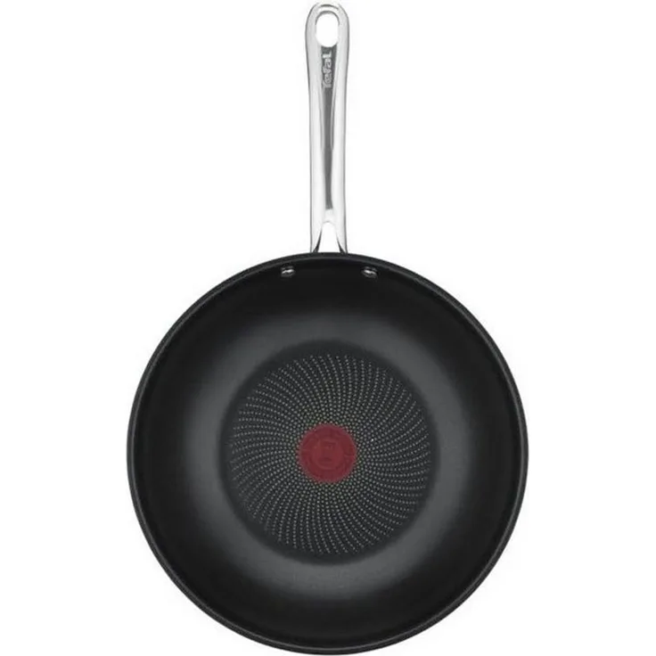 Tefal Wok Infinite 28 cm, Edelstahl 18/10, Edelstahl, 28 cm Ø, Induktion, Edelstahl Griff, Temperaturindikator