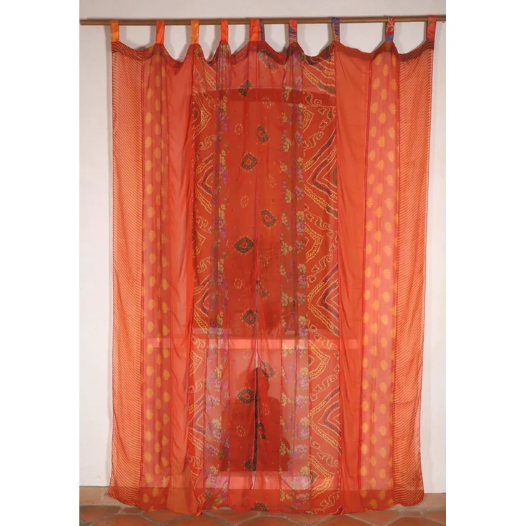 Guru-Shop Vorhang Vorhang 2 Stück seidige upcycling Gardine aus..