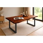 Esstisch Baumkante massiv Akazie nussbaum 140 x 80 schwarz QUINN 61854169