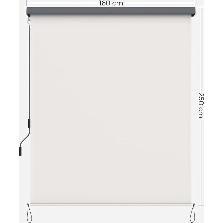 SONGMICS Seitenmarkise Alu 1.6 x 2.5m Senkrechtmarkise für Balkon, Terrasse, Vertikalmarkise für außen, Markise für Windschutz, Sonnenschutz und Sichtschutz, wasserfest, beige Die Serie Classic GSA165BE – Bild 5